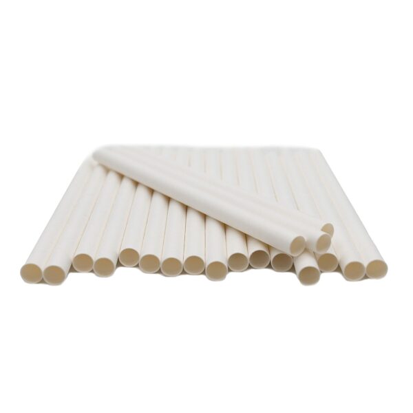 200 pcs, Bubble Tea Paper Straws, White Color