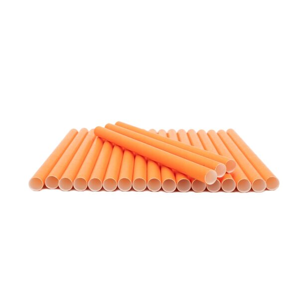 30 pcs, Bubble Tea Paper Straws, Orange Color