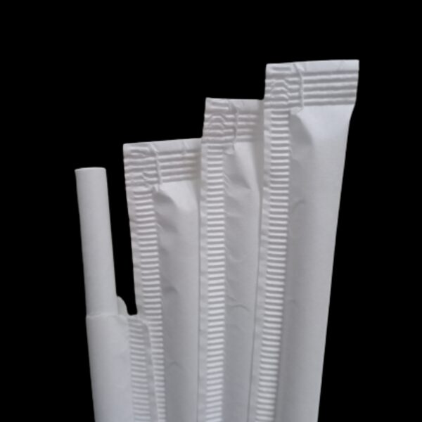 100 pcs Bubble tea Paper Straws in Individual Packaging